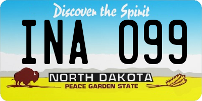 ND license plate INA099