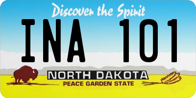ND license plate INA101