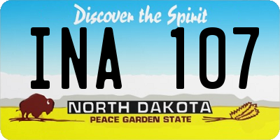 ND license plate INA107