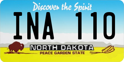 ND license plate INA110