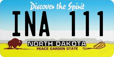ND license plate INA111
