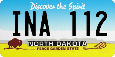 ND license plate INA112