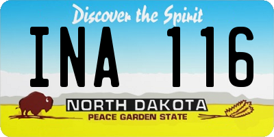 ND license plate INA116