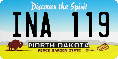 ND license plate INA119