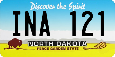 ND license plate INA121