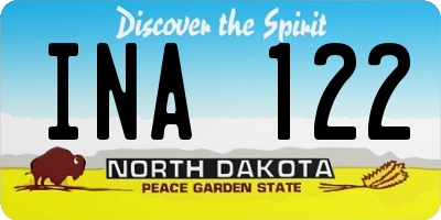 ND license plate INA122