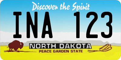 ND license plate INA123