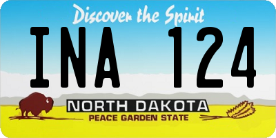 ND license plate INA124