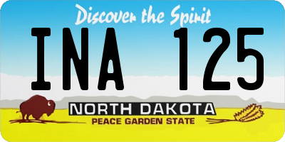 ND license plate INA125