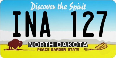 ND license plate INA127