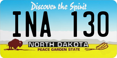 ND license plate INA130
