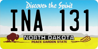 ND license plate INA131