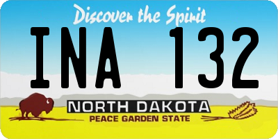 ND license plate INA132