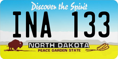 ND license plate INA133