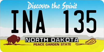 ND license plate INA135