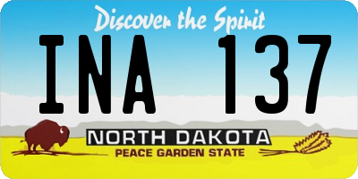ND license plate INA137