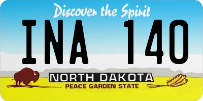 ND license plate INA140