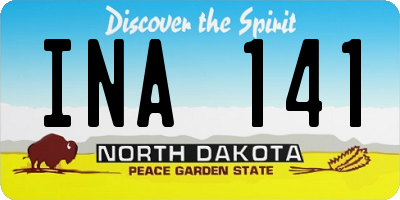 ND license plate INA141
