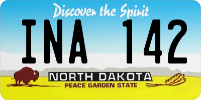 ND license plate INA142