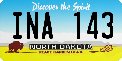 ND license plate INA143