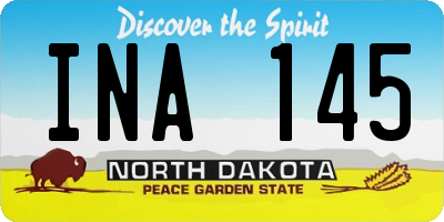 ND license plate INA145