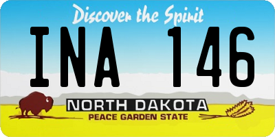 ND license plate INA146