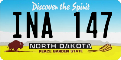 ND license plate INA147