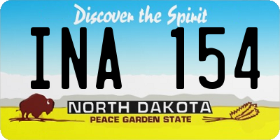 ND license plate INA154