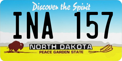ND license plate INA157