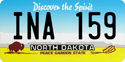 ND license plate INA159