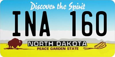ND license plate INA160