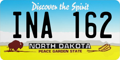 ND license plate INA162