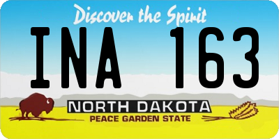 ND license plate INA163
