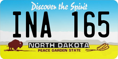 ND license plate INA165