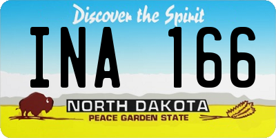 ND license plate INA166