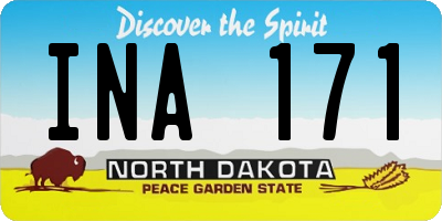 ND license plate INA171