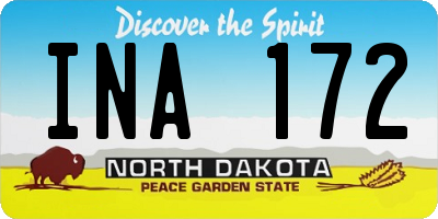 ND license plate INA172