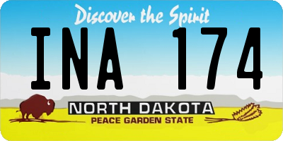 ND license plate INA174