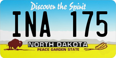ND license plate INA175