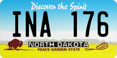 ND license plate INA176