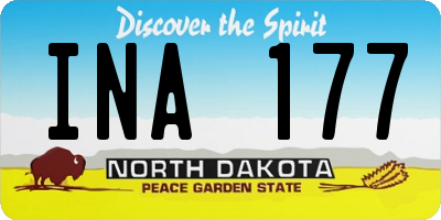 ND license plate INA177