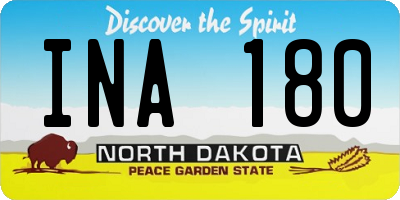 ND license plate INA180