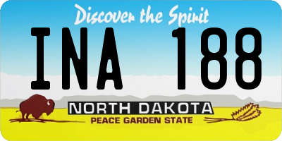 ND license plate INA188