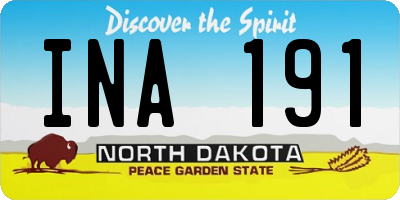 ND license plate INA191