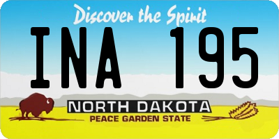 ND license plate INA195