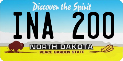 ND license plate INA200