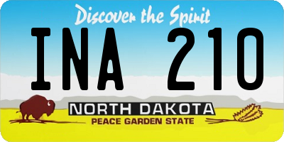 ND license plate INA210