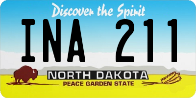 ND license plate INA211