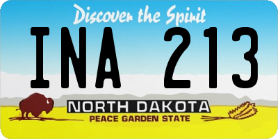 ND license plate INA213