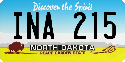 ND license plate INA215